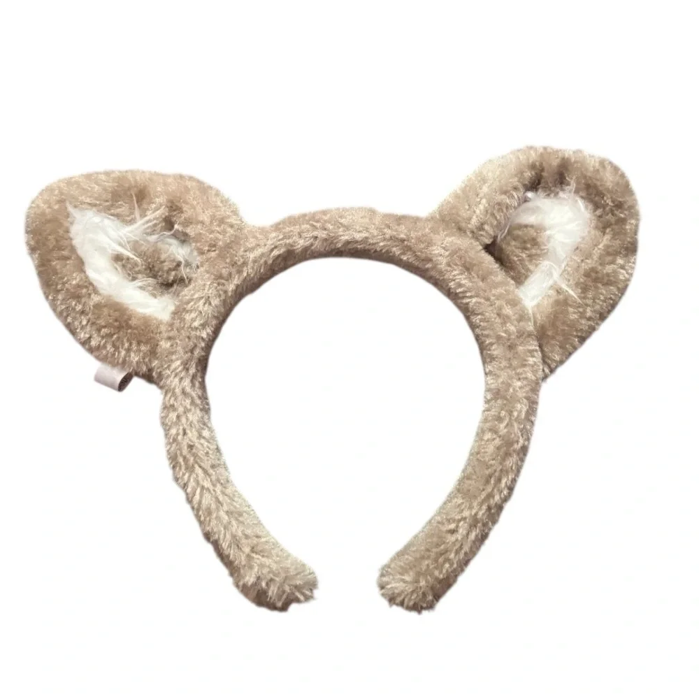 Great Wolf Lodge Wolf Brown Fuzzy Bear Ears Headband Gray